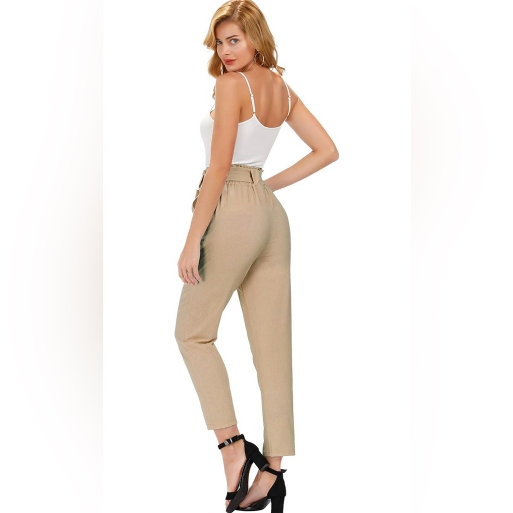 GRACE KARIN Women's Cropped Paper Bag Waist Pants with Pockets XS - Picture 2 of 9